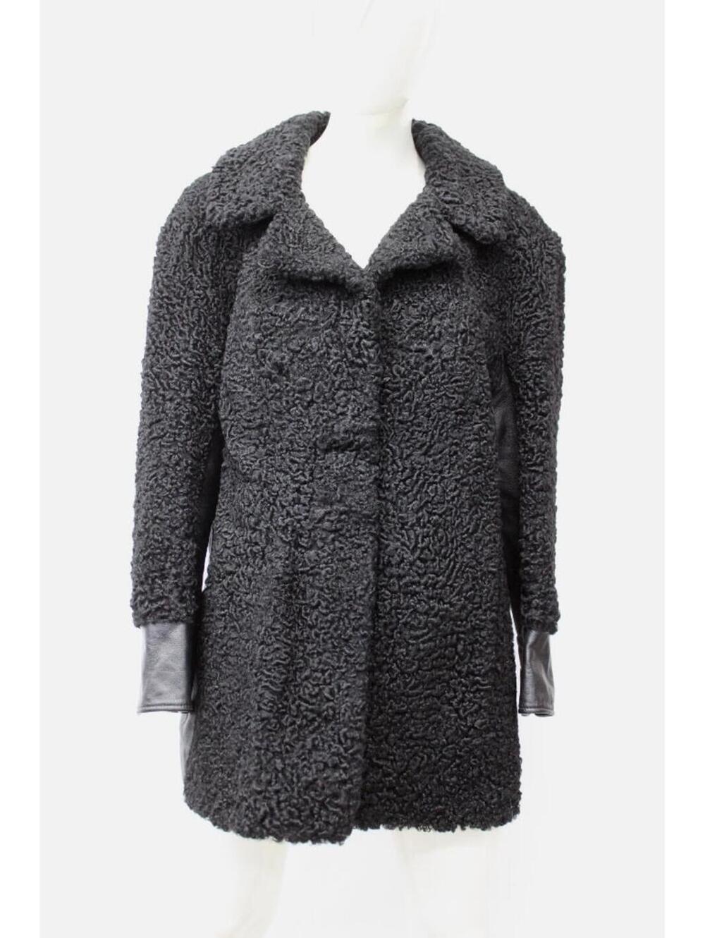 Scrap Item: Black Lamb & Leather Fur Coat Jacket Arts Crafts